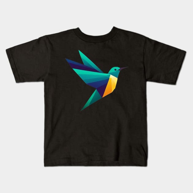 Paradise Bird - Geometric bird design for the environment Kids T-Shirt by Greenbubble